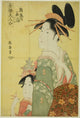 Hanaogi of the Ogiya poster print from Beauties of the Pleasure Quarters by Eishūsai Chōki.