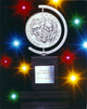 Tony Award trophy photo print with lights background