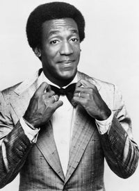 Bill Cosby adjusting his bow tie photo print, vibrant colors