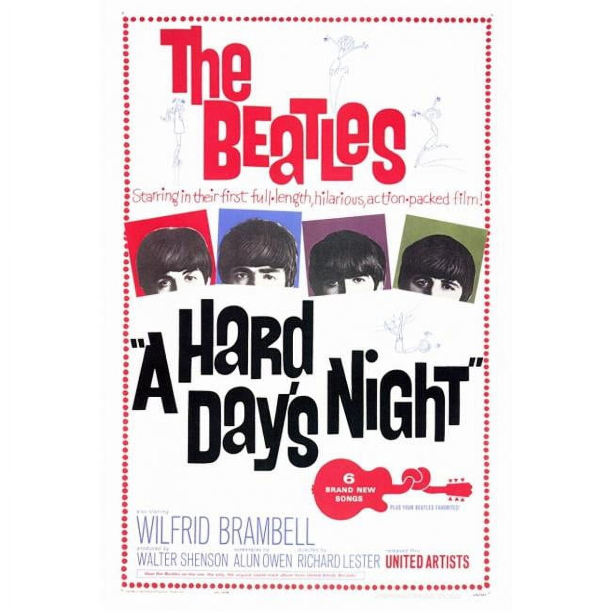 A Hard Day's Night Movie Poster Print 27x40 featuring The Beatles