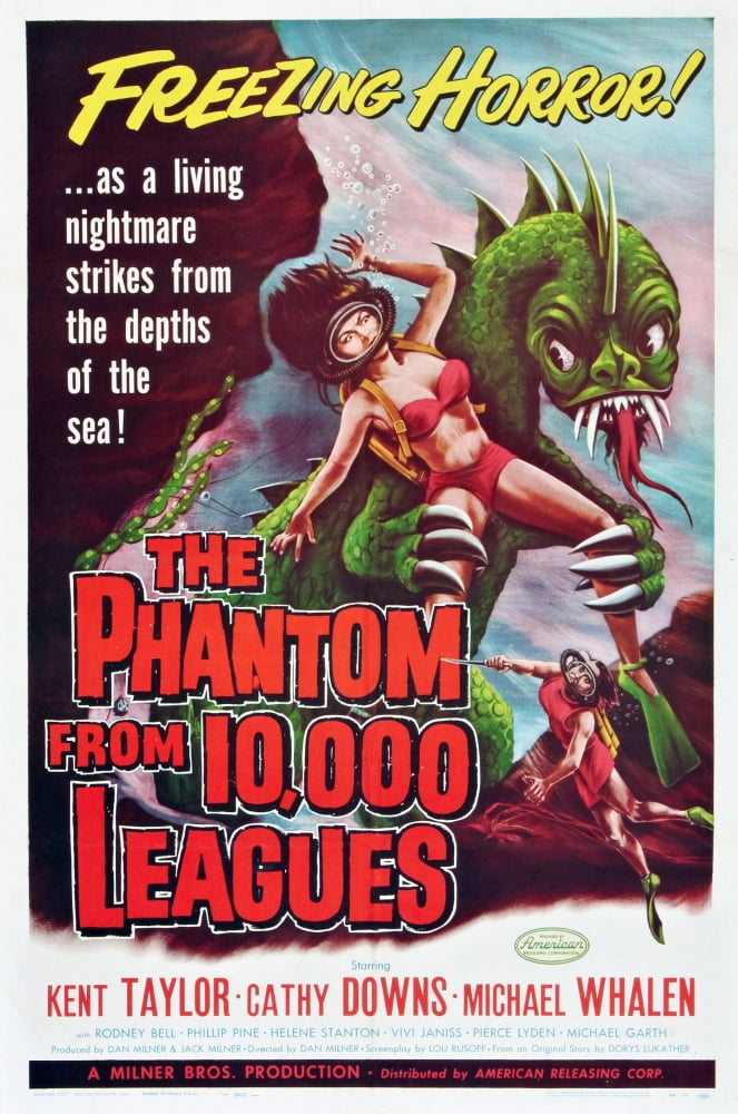 The Phantom From 10,000 Leagues movie masterprint poster, 1956 classic film.