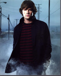 Jared Padalecki in striped shirt and jacket photo print