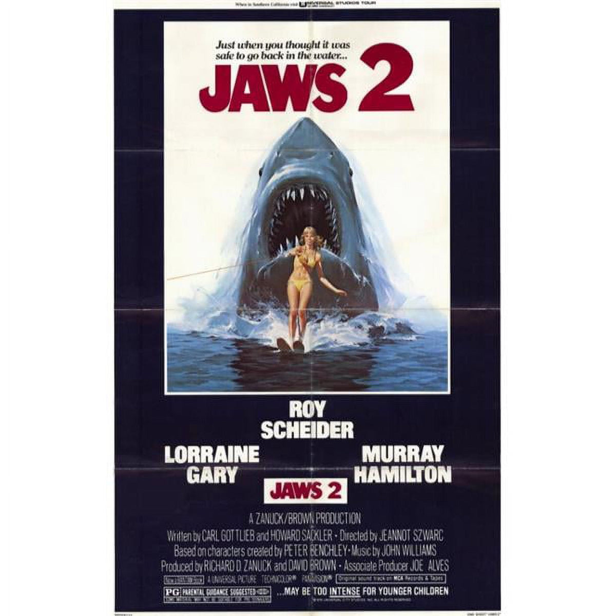 Jaws 2 Movie Poster featuring iconic horror film art