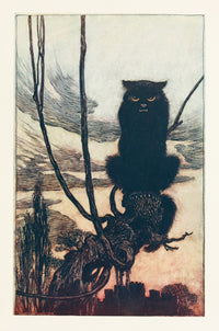 By Day She Made Herself Into a Cat Art Print by Arthur Rackham