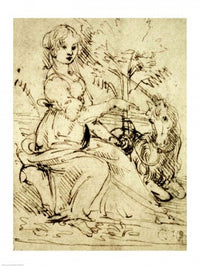 Lady with a Unicorn Poster Print by Leonardo Da Vinci