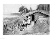 Pennsylvania cave-dwelling poster print by Howard Pyle, showcasing early American life.