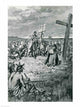 Jacques Cartier Setting Up a Cross at Gaspe Poster Print by Howard Pyle