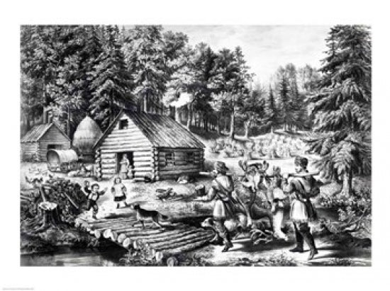 The Pioneer's Home on the Western Frontier Poster Print