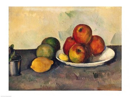 Still Life with Apples fine art print by Paul Cezanne, vibrant colors and detailed artwork.