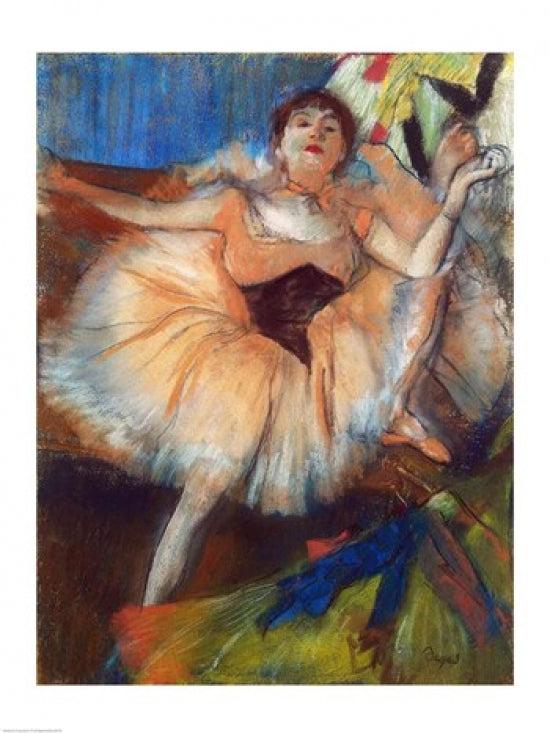 Seated Dancer Poster Print by Edgar Degas showcasing elegance and movement.