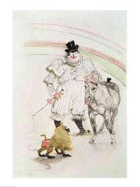 At the Circus Performing Horse and Monkey Fine Art Print by Henri de Toulouse-Lautrec