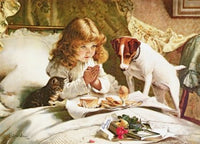 Suspense Poster Print by Charles Burton Barber, featuring a captivating scene of tension and intrigue.