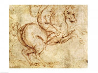 Horse and Cavalier Poster Print by Leonardo Da Vinci on premium paper.