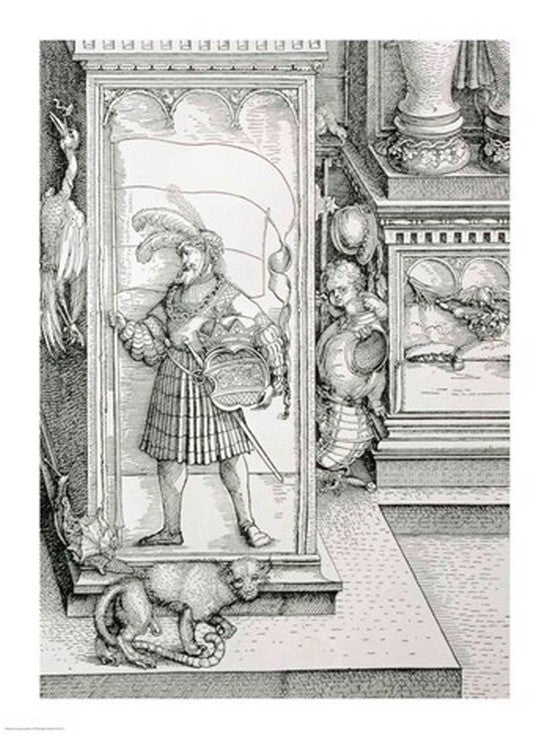 Detail of the Triumphal Arch of Emperor Maximilian I Poster Print by Albrecht Durer.