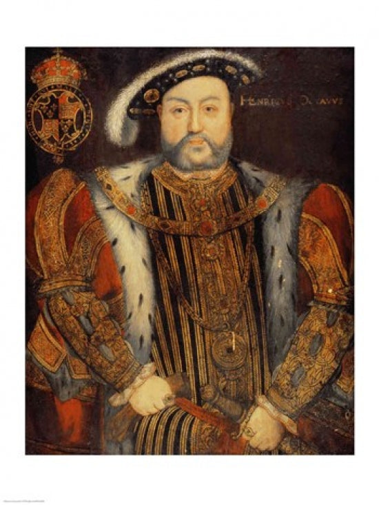 Portrait of Henry VIII Art Print by Hans Holbein, showcasing regal elegance.