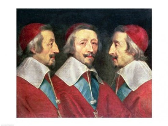 Triple Portrait of the Head of Richelieu Fine Art Print by Philippe De Champaigne