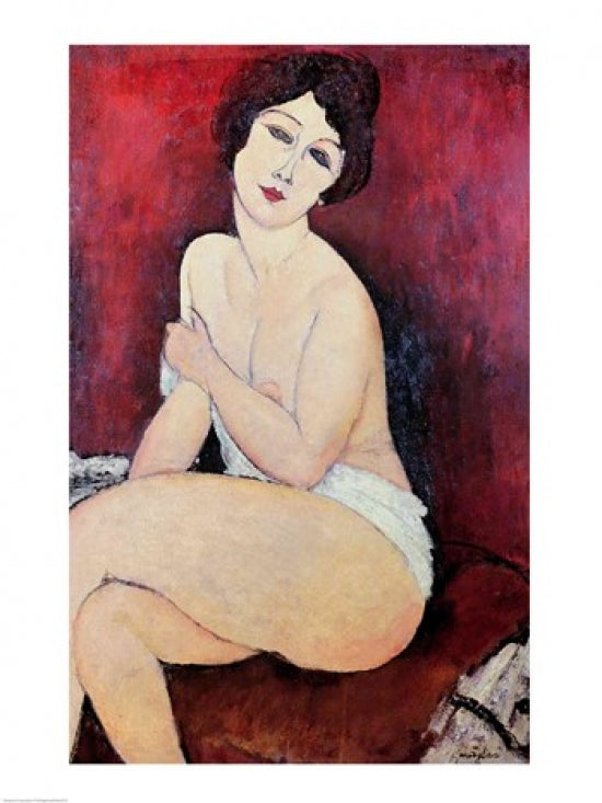 Large Seated Nude Fine Art Print by Amedeo Modigliani on premium paper.