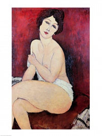 Large Seated Nude Fine Art Print by Amedeo Modigliani on premium paper.