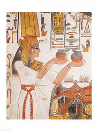 Nefertari Making an Offering Poster Print - Ancient Egyptian Art