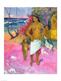 A Walk by the Sea Fine Art Print by Paul Gauguin, serene beach landscape.