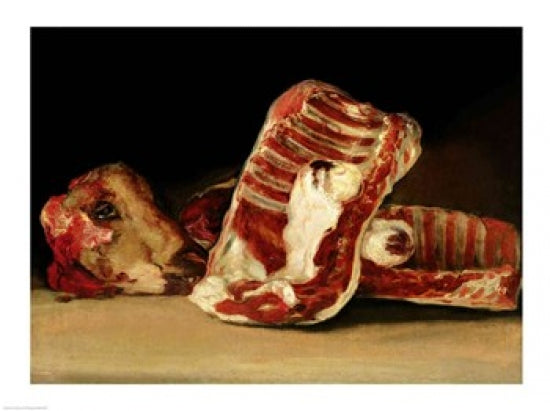 Still Life of Sheep's Ribs and Head Art Print by Francisco De Goya
