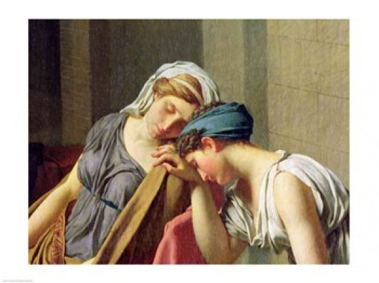 The Oath of Horatii Fine Art Print by Jacques-Louis David depicting a dramatic scene of loyalty and sacrifice.