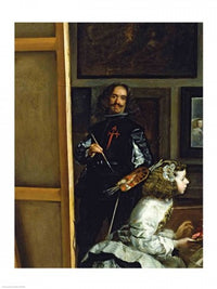 Detail poster print of Las Meninas by Diego Velazquez, showcasing intricate artistry.