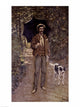 Man with an Umbrella poster print by Claude Monet, vibrant impressionist artwork.
