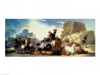 The Harvest Poster Print by Francisco De Goya, showcasing rural life and crop gathering.