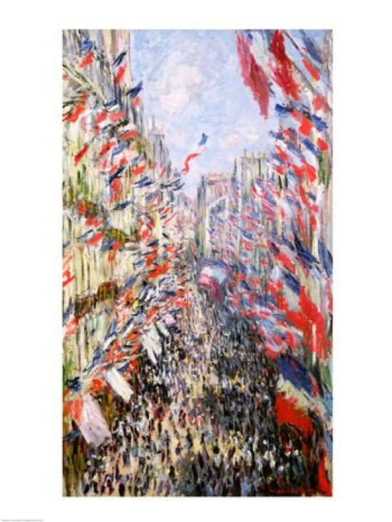 The Rue Montorgueil, Paris Impressionist Poster Print by Claude Monet.