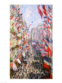 The Rue Montorgueil, Paris Impressionist Poster Print by Claude Monet.