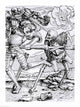 Death and the Knight Poster Print by Hans Holbein, showcasing intricate details and symbolism.