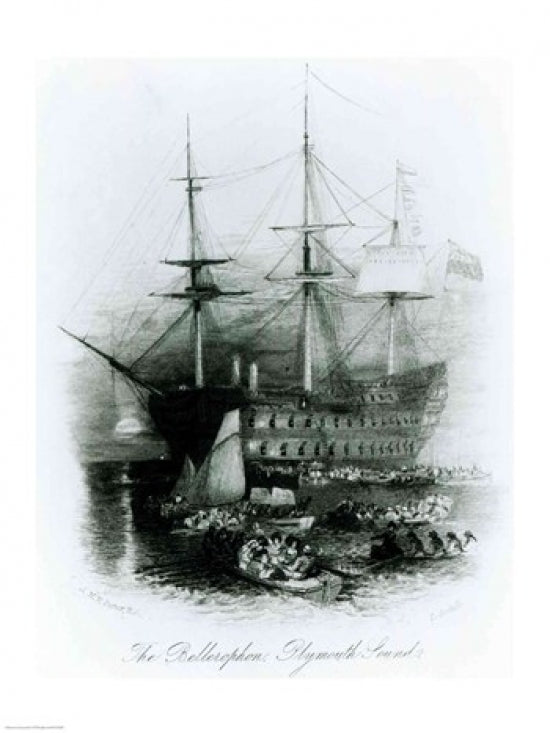 Fine art print of The Bellerophon at Plymouth Sound in 1815 by J.M.W. Turner