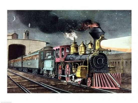 The Night Express Poster Print showcasing a vintage train journey