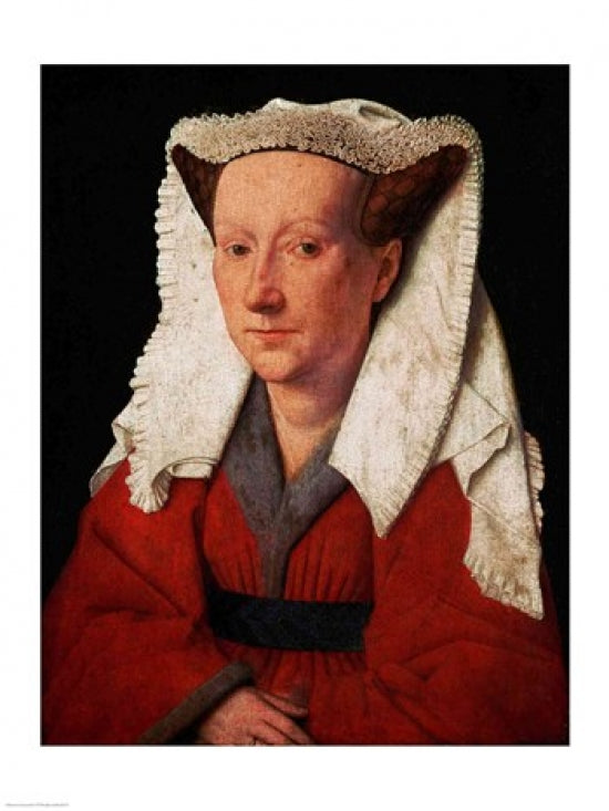 Portrait of Margaret van Eyck Art Print by Jan Van Eyck, showcasing detailed artistry.
