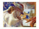 In Front of the Mirror fine art print by Edgar Degas, featuring a woman admiring herself in the mirror.