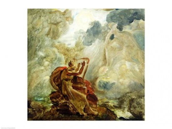 Ossian Conjures Up the Spirits with His Harp on the Banks of the River of Lora Poster Print by Francois Gerard