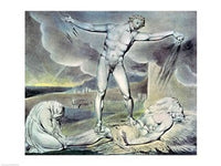 Satan Smite Job with Sore Boils illustration by William Blake, 1825 poster print.