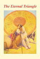 Two canines relaxing under a colorful parasol poster print.