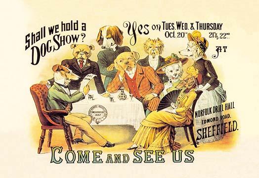 British Kennel Association Dog Show Poster Print featuring elegant dogs in Sheffield