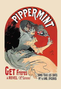 Pippermint Liqueur Poster Print by Jules Cheret, showcasing a vintage advertising design.