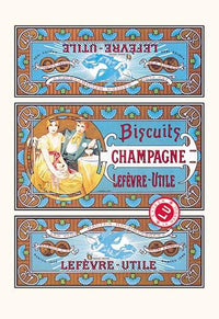 Champagne Biscuits Poster Print by Alphonse Mucha featuring Art Nouveau design.