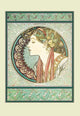 Alphonse Mucha Belle Epoque Poster Print with Leaf Motif