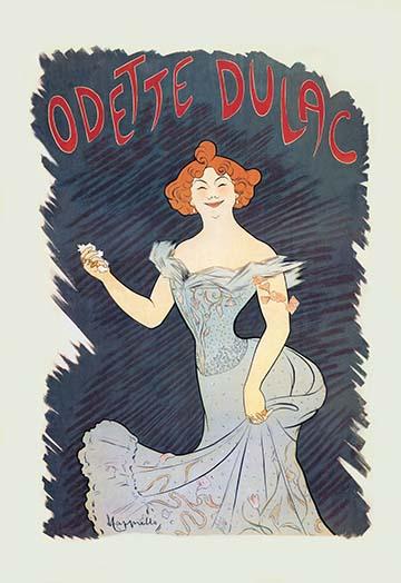 Odette Dulac Poster Print by Leonetto Cappiello showcasing Odette Dulac in vintage attire.