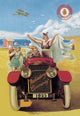 Beach Goers Enjoying a Convertible Adventure Poster Print