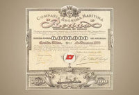 Cancelled stock certificate poster print capturing financial history.
