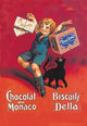 Chocolate and Biscuit poster print featuring a boy with treats and a black cat