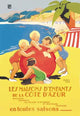 Playful beach scene poster print by Beatrice Mallet