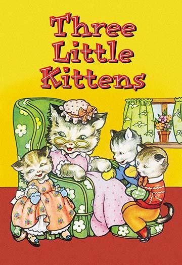 Three Little Kittens Nursery Rhyme Poster Print