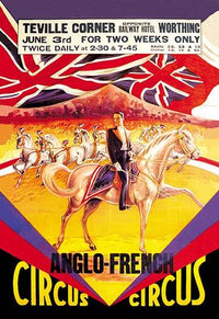 Circus Horses Poster Print featuring Union Jack in vibrant colors.